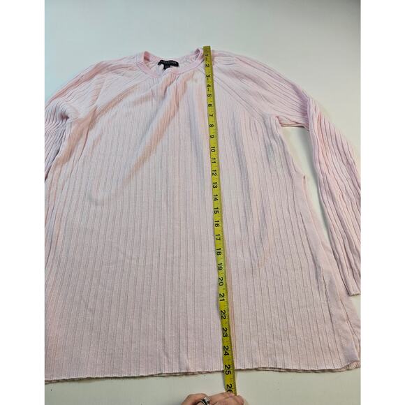 Eileen fisher Italian yarn pink ribbed oversized sweater side slit PS PETITE S - Picture 6 of 7